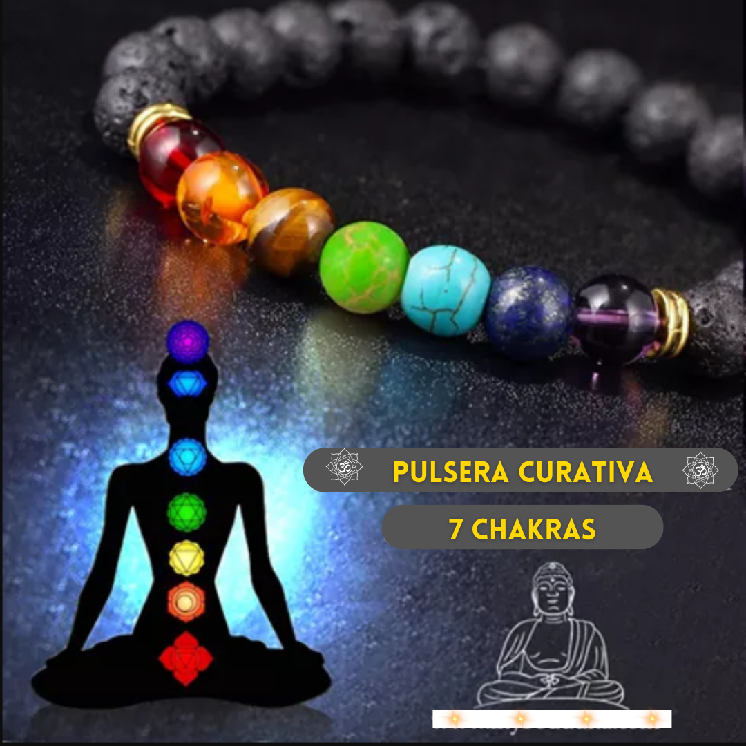 Pulsera 7 Chakras 🧘🏽♀️Equilibra energía🧘🏽♀️+ ACEITE DE ACTIVACION GRATIS