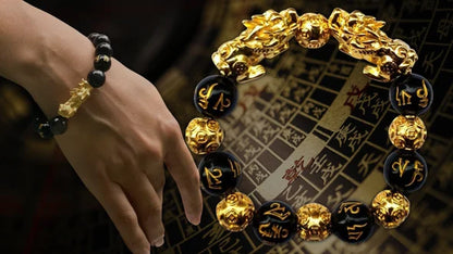 PULSERA FENG SHUI™  ORO LAMINADO DE LA RIQUEZA Y LA BUENA SUERTE