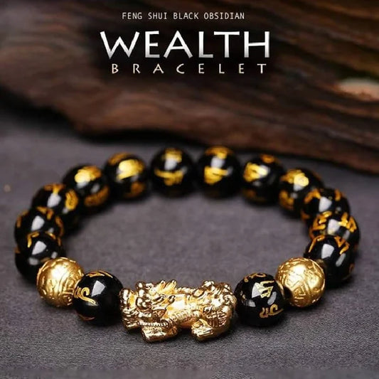 PULSERA FENG SHUI™  ORO LAMINADO DE LA RIQUEZA Y LA BUENA SUERTE