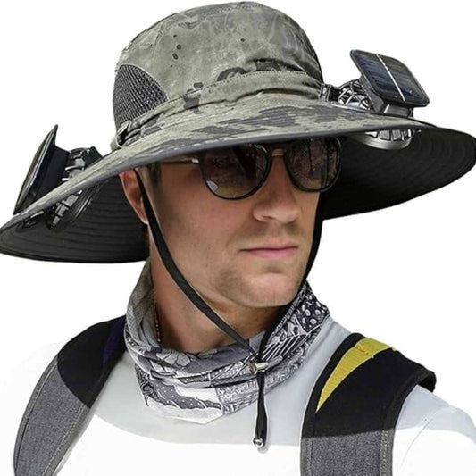 SolarCool™ – Sombrero con Ventilador Solar Doble para Máximo Frescor