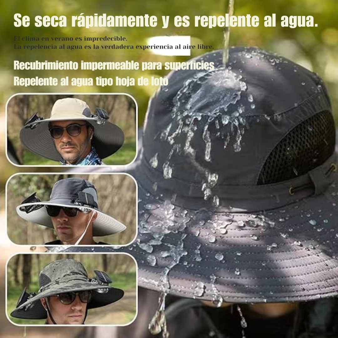 SolarCool™ – Sombrero con Ventilador Solar Doble para Máximo Frescor