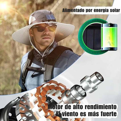 SolarCool™ – Sombrero con Ventilador Solar Doble para Máximo Frescor