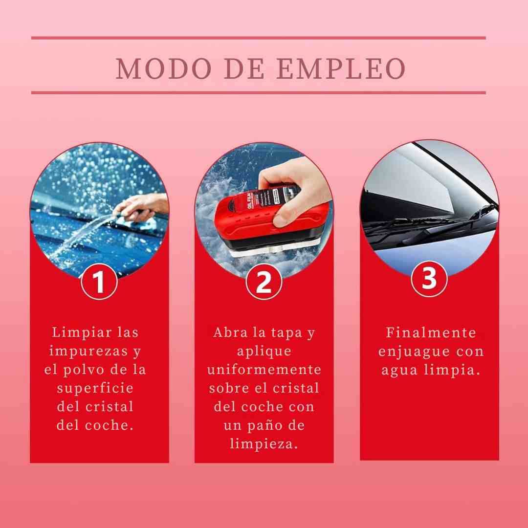 OIL FILM® CEPILLO HIDROFOBICO PARABRISAS, VIDRIOS Y ESPEJOS EMPAÑADOS